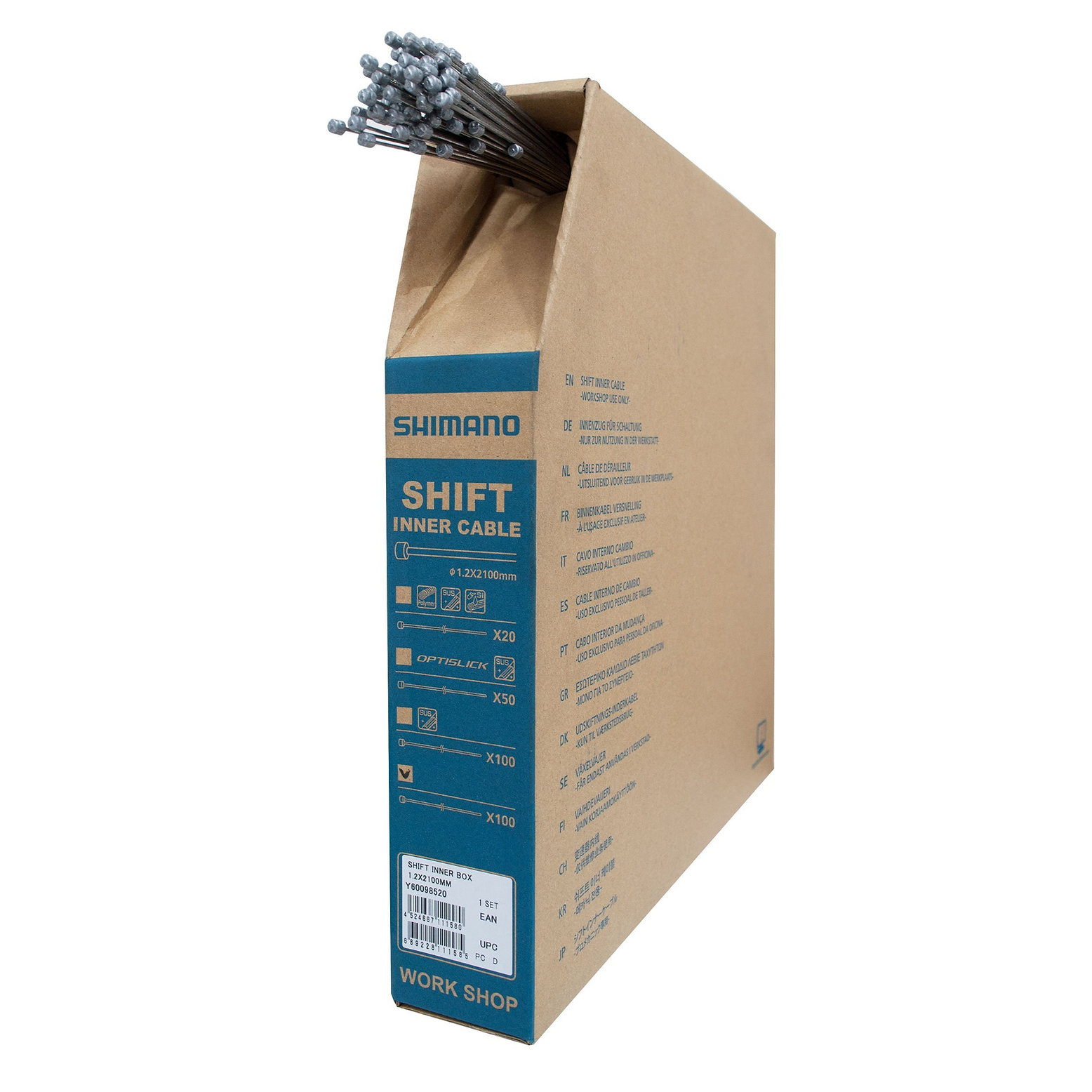 Cable cambio shimano 1.2 x 2100mm x unidad
